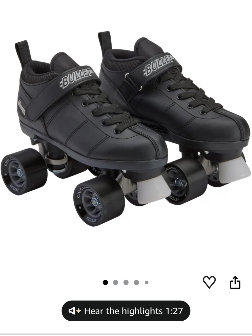 Chicago Skates Bullet Black Low-Cut Roller Skates Men’s 4 - Picture 8 of 16